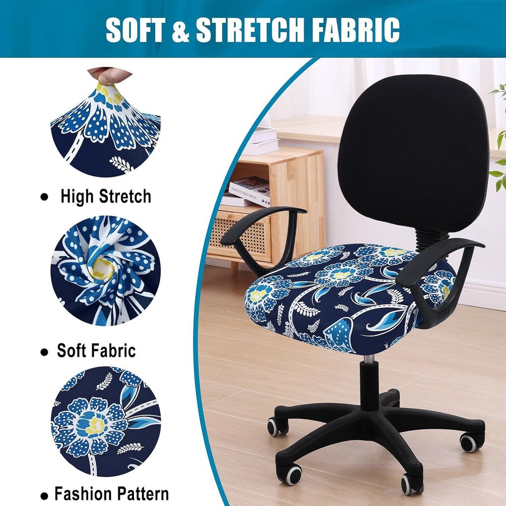 Smiry Stretch Printed Office Computer Desk Chair Seat Covers - Image 6