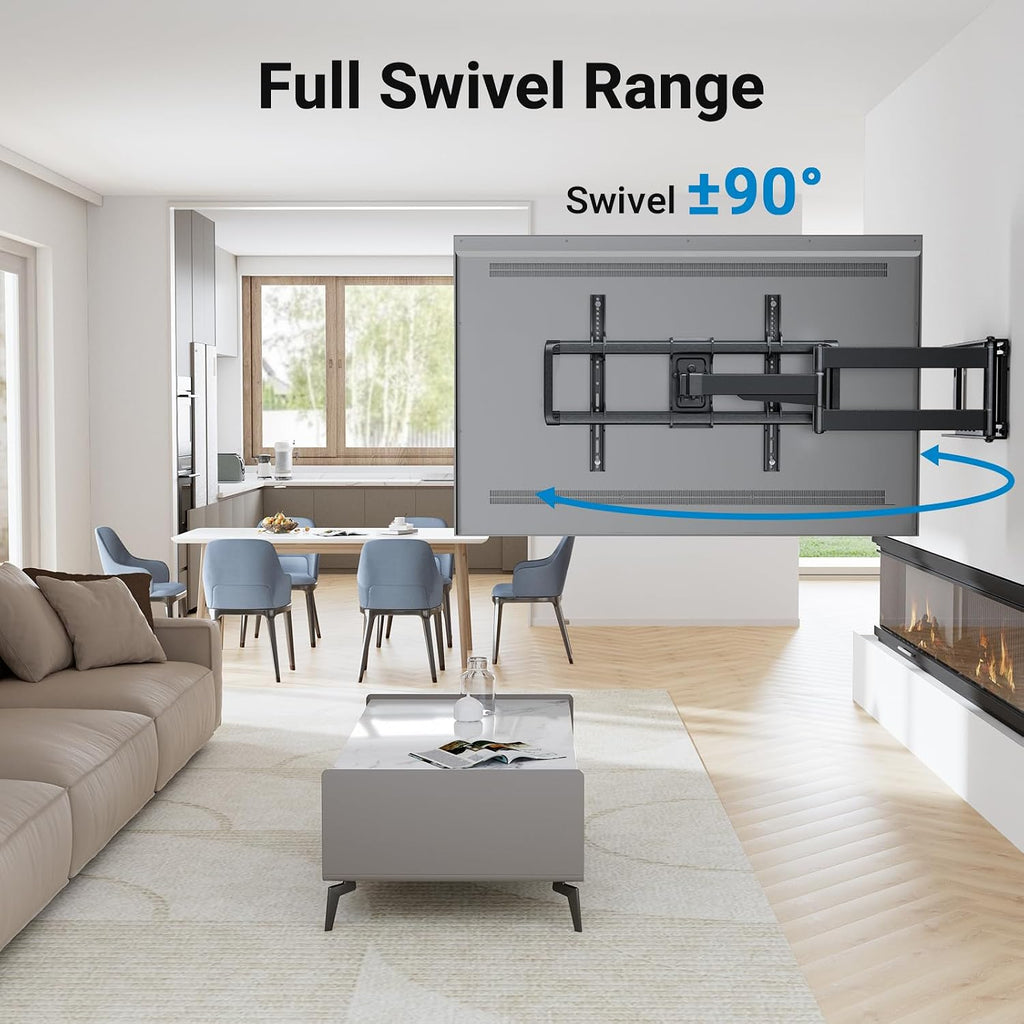 PERLESMITH Long Arm Corner TV Wall Mount for 37–75 inch TVs up to 110 lbs - Image 3