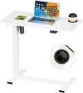 BIZUM Small Electric Standing Desk Bedside Table with Hidden Wheels 31.5 x 15.8 Inch Adjustable Computer Laptop Office Desk, White by Unknown