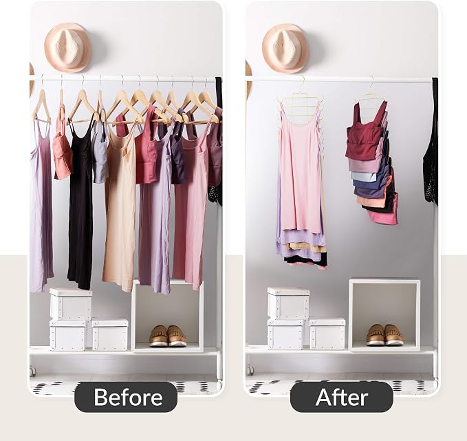 ZEDODIER 2 Pack Tank Top Hanger, Bra Organizer for Closet, Space Saving | 32 Hooks Total, Sturdy Metal, 360° Rotating, Foldable Design, Hanging Closet Organizers and Storage for Apartments and Dorms - Image 3