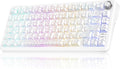 RedThunder K75 Wireless Mechanical Keyboard, CNC Knob, Tri-Mode BT5.0/2.4GHz/USB-C Hot Swappable Custom, Pre-lubed Linear Coconut Switches, Gasket Structure, RGB Gaming Keyboard, White Contour Lines by RedThunder