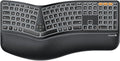 ProtoArc EK01 Plus Backlit Bluetooth Ergonomic Keyboard, Full Size, Black | Adjustable brightness, split design, cushioned wrist rest, connect 3 devices via Bluetooth/2.4G, 2000mAh USB-C rechargeable. by ProtoArc