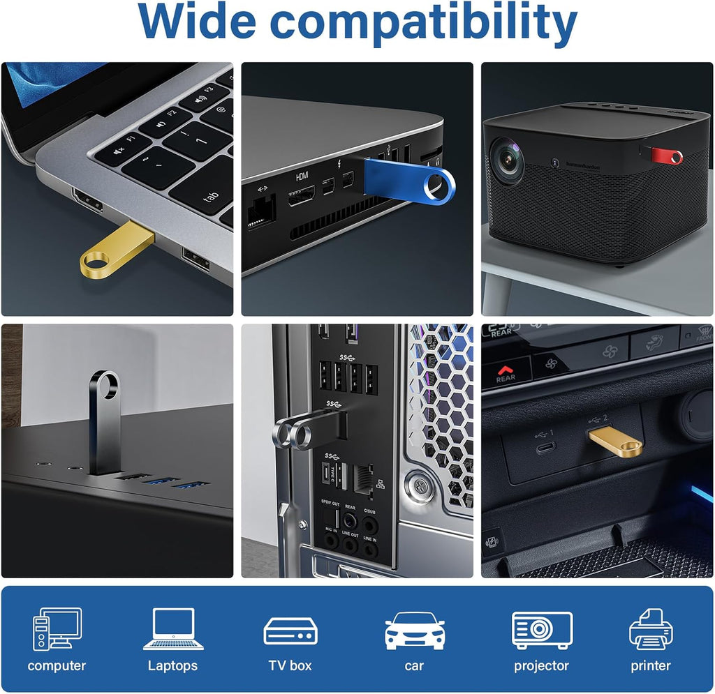 8GB USB Flash Drive 2 Pack, Wooolken Sleek Metal USB 2.0 Thumb Drive - Image 7