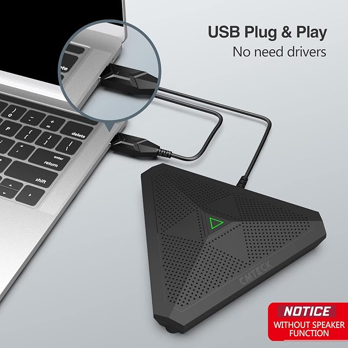 CMTECK Conference USB Microphone, Plug-and-Play Omnidirectional Desktop Mic | Built-in mute button; compact desktop design. Crystal-clear pickup for meetings, streaming. Works with Windows/macOS - Image 7