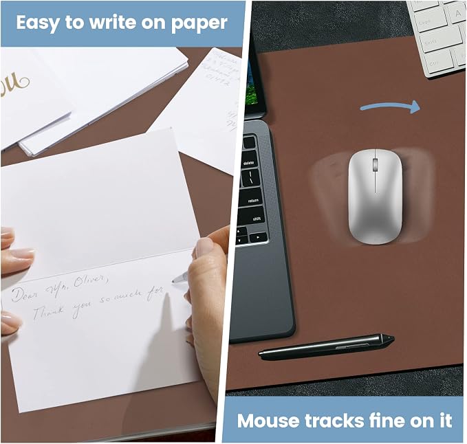Desk Mat Wireless Charging Mouse Pad Large 32x16 Journey Desk Pad Mat with Wireless Charger Waterproof Leather Computer Mat with Phone Charger Mousepad Non-Slip for Keyboard and Mouse - Image 4
