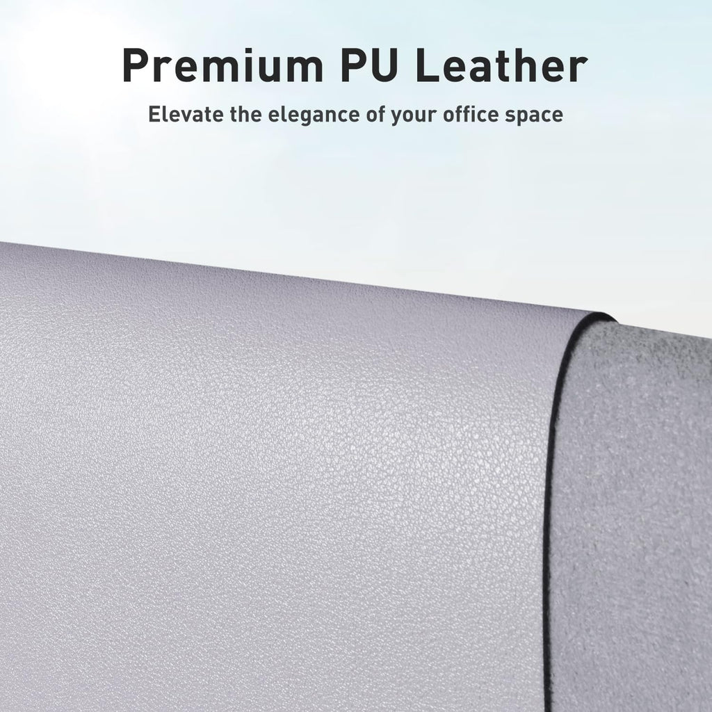Aothia Large PU Leather Desk Pad Protector - Non-Slip Mouse Pad & Writing Mat for Office/Home, Waterproof, Easy to Clean (23.6" x 13.7", Smoky Lavender) - Image 2