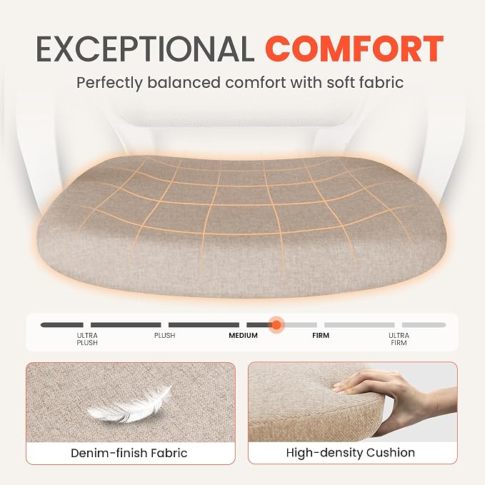 NEO CHAIR Home Office Desk Chair Ergonomic Mesh with Lumbar Support, Beige | Comfortable Mesh Support, Adjustable Height, 360° Swivel and Smooth Casters Designed for Long Hours of Work or Study - Image 4