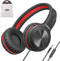 SIMOLIO Manyshare Series- Kids Wired Headphones with Microphone, Boys Headphone w/Volume Limit & Share Port, Headset with Cord for School, Travel, Airplane, Laptop, Tablet, PC, Teens, Adults (Black) by SIMOLIO
