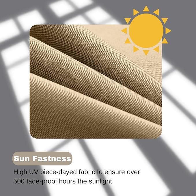 idee-home Outdoor Chair Cushions Set of 4, 19" x 19" D-Shaped | Thick Outdoor Seat Cushions Waterproof Patio Furniture with Ties Dining Pads - Image 7