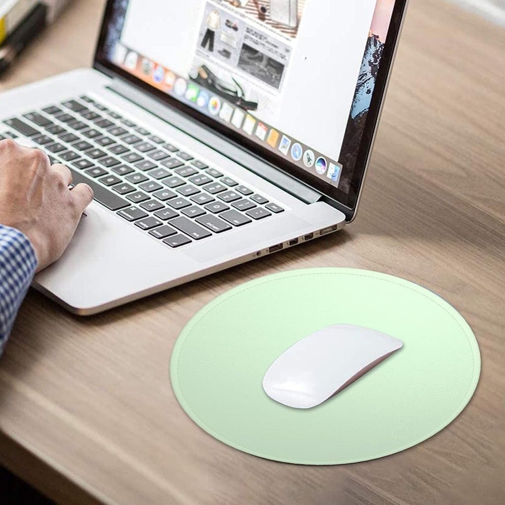 Round Mouse Pad, 8.7 x 8.7 Inch Premium-Textured Washable Non-Slip Rubber Base Cute Small Mouse Mat with Stitched Edge for Women Wireless Computer Laptop Gaming Desk Accessories, Lake Green - Image 7