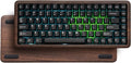 Womier 75% Mechanical Keyboard Wireless with Wood Natural WD75 V2 QMK/VIA | Gaming Creamy Keyboard 8000mAh Battery, Tri-Mode Key Board RGB Hot Swappable with PBT Keycaps-POM Linear Switch,Black by Womier