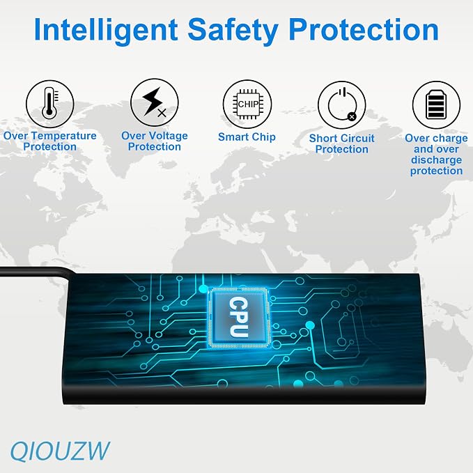 65W USB C Laptop Charger Compatible with HP Spectre X360 Elitebook Omnibook Envy Chromebook Elite x2 Fast Charing Travel Type C AC Adapter Power Cord Supply - Image 5