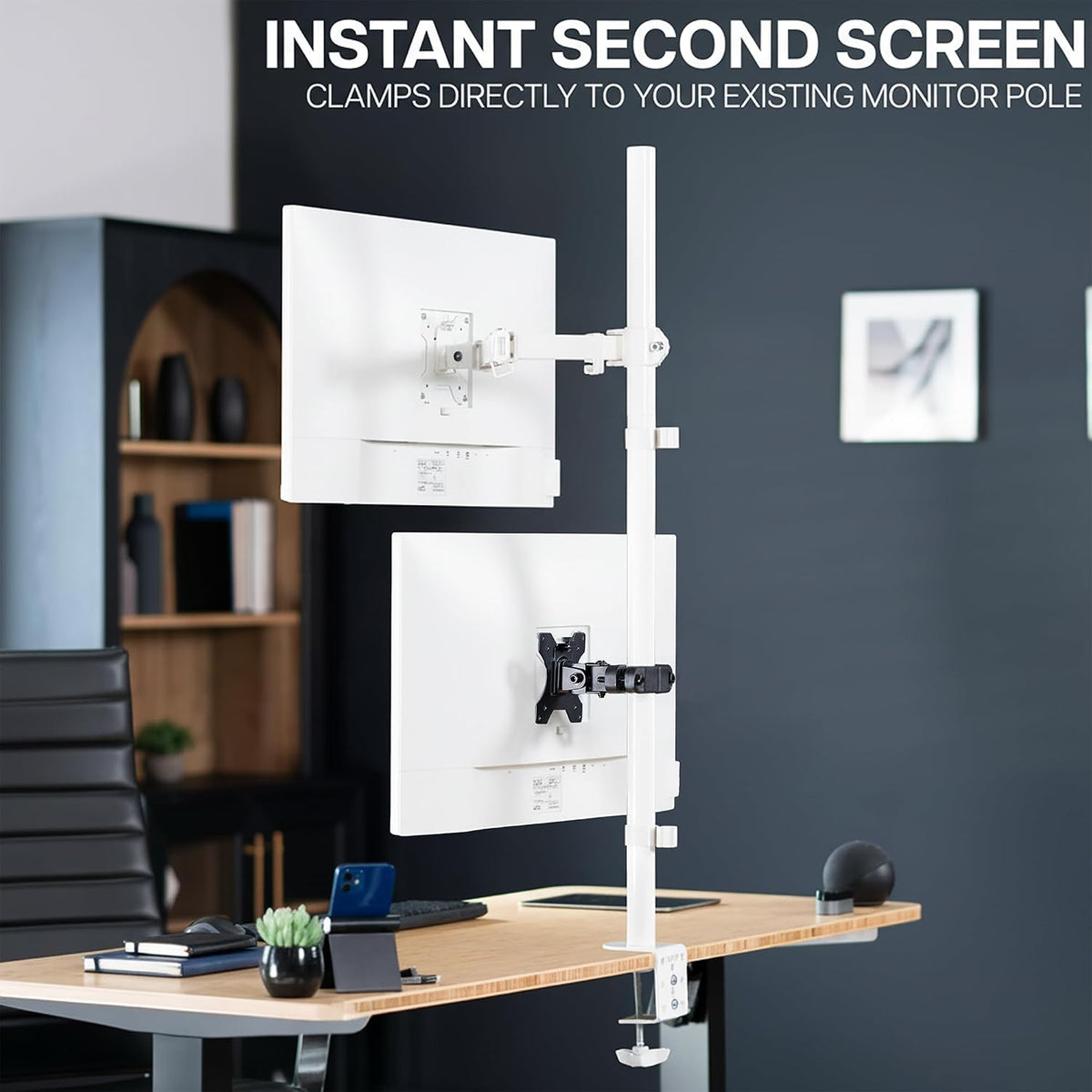VIVO Black Pole Bracket Monitor Mount for 17-32 in Screen, MOUNT-POLE01 - Image 6