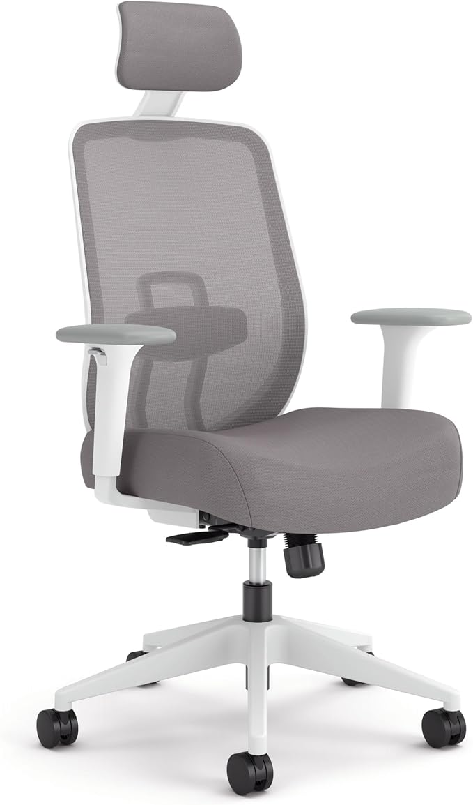 HON Altern Ergonomic Office Chair, Office Desk Computer Chair, Frost | Mesh desk chair with lumbar support, headrest, seat slide, adjustable arms, computer chair for home office productivity by HON