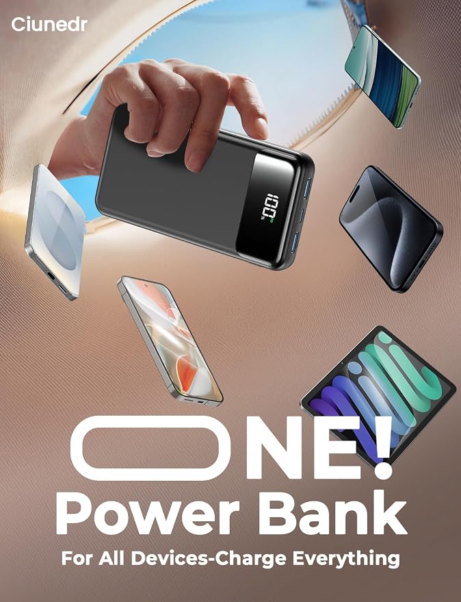 OHOVIV 50000mAh Power Bank, PD22.5W Portable Charger with 4 Built-in Cables | Power 6 Devices at Once,Fast Charging,Travel Camping Must-Have,USB-C Battery Pack for iPhone 17/16/15 Samsung Android,Dark - Image 2