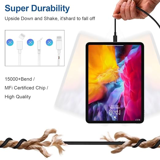 iPhone 16 15 Fast Charger and 10ft Type C to C Cable Cord Long,20W USB C Charging Block for Apple iPhone 16 Pro/16 Plus/15 Pro Max/15/iPad Wall Plug Power Adapter Cube Brick 12.9/11/Air 4th/6 Gen/Mini - Image 3