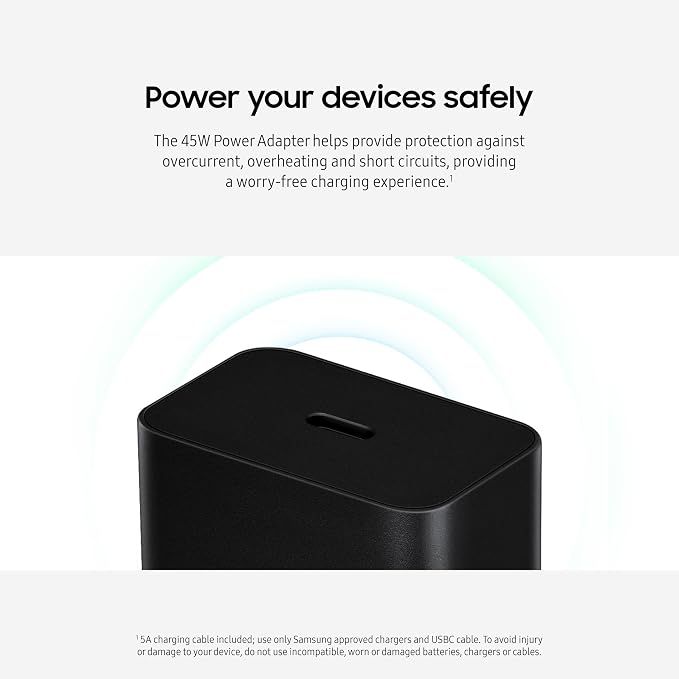 Samsung 45W Wall Charger Power Adapter, Cable Not Included, Super Fast Charging for Galaxy Phones, Tablets and USB Type C Devices, Low Standby Power Consumption, EP-T4511NWEGUS, White - Image 6
