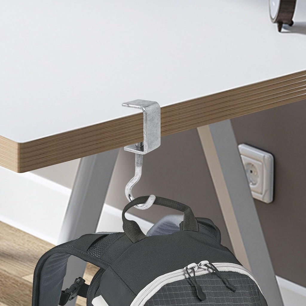 2 Pcs Desk Mount Bag Holder Hook Clamp-On Backpack Hanger Portable Desk Mount Headphones Holder Reduce Desk Clutter for Table Desk, Under Counter - Image 5