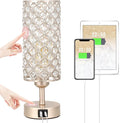 Crystal Table Lamp, 3 Way Dimmable Touch Lamps for Night Stands, Champagne | Champagne Gold Bedside Lamp, Nightstand Lamp for Bedroom (Bulb included) by Hong-in