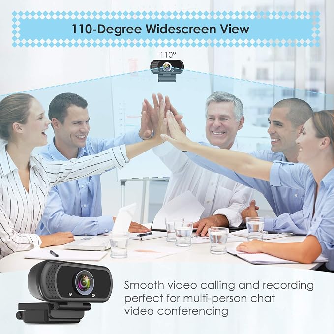 ToLuLu 1080P Webcam with Microphone, HD Webcam Web Camera with Tripod Stand | Widescreen USB Computer Camera, Streaming Mic Web cam for Online Calling/Conferencing,Facetime/YouTube Desktop Laptop PC - Image 3