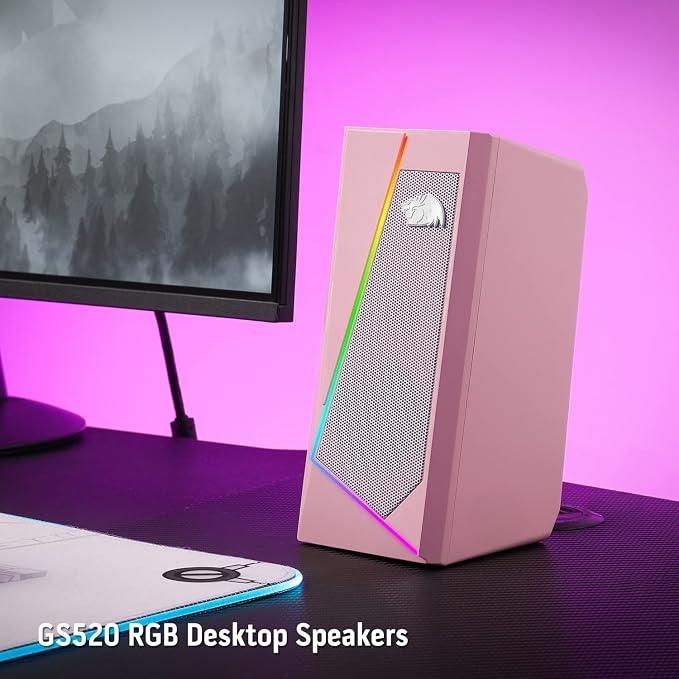 Redragon GS520 Wired 2.0 Channel Stereo Sound Desktop RGB Computer Speakers | Enhanced Auido Quality, Plug & Play USB Powered PC Gaming Speaker, 6 Colorful Backlight Modes, Easy-Access Volume Control - Image 8