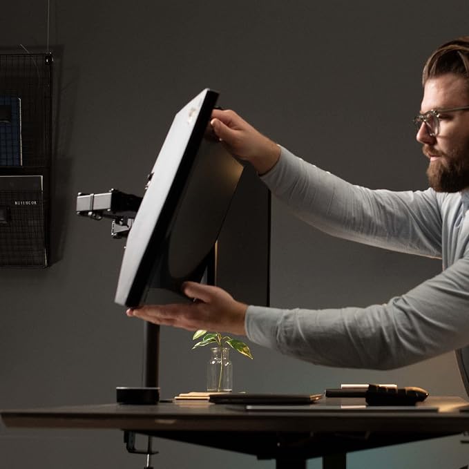 VIVO Full Motion Dual Monitor Desk Mount Clamp Stand VESA, Double Center Arm Joint, Holds 2 Screens up to 34 inches, STAND-V102D - Image 8