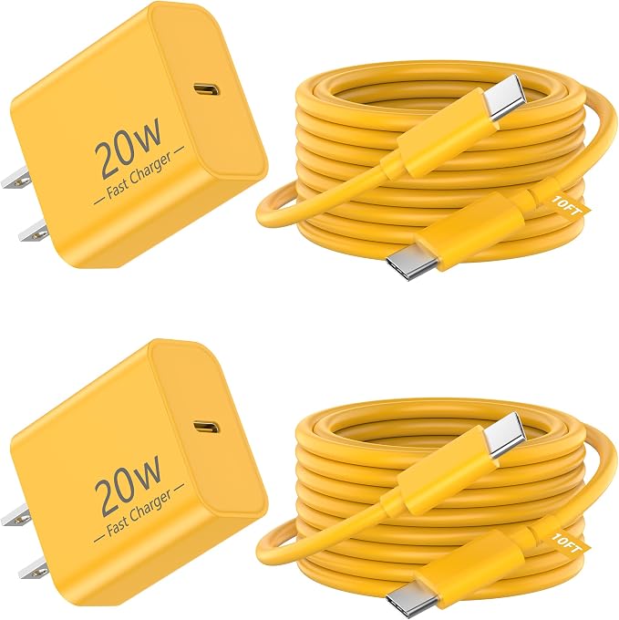 iPhone 17 16 15 Charger Fast Charging 10FT, 20W USB C Charger Block & Cable | 2Pack [Apple MFi Certified] 20W Type C Charger & 10FT Long Type C Charging Cord for iPhone 17/17 Pro/17 Pro Max/16 15 Pro Max by MatsushoUSBCCharger