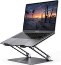 Lamicall Adjustable Laptop Stand for Desk for MacBook Air Pro HP 10-17.3'' | Aluminum Computer Notebook Holder, Portable Laptop Riser, Foldable Ergonomic Office Desk Accessories for Dell XPS Black by Lamicall