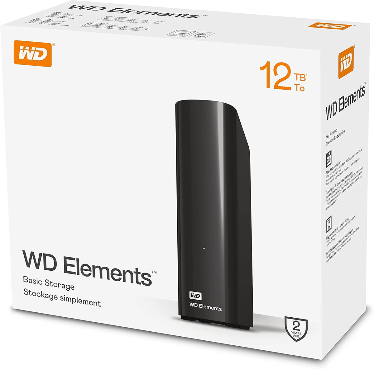 Western Digital 12TB Elements Desktop External Hard Drive, USB 3.0 drive for plug-and-play storage - WDBWLG0120HBK-WESN - Image 7
