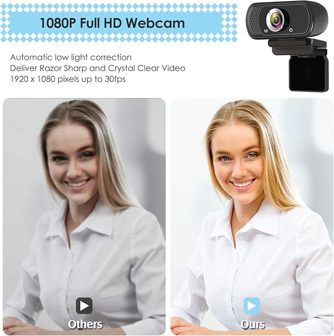 ToLuLu 1080P Webcam with Microphone, HD Webcam Web Camera with Tripod Stand | Widescreen USB Computer Camera, Streaming Mic Web cam for Online Calling/Conferencing,Facetime/YouTube Desktop Laptop PC - Image 2