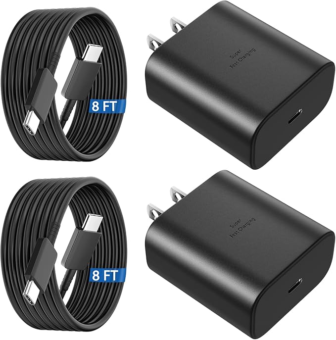 45W USB C Super Fast Charger Type C Charger Fast Charging Android Phone Charger Block with 8FT Type C Charging Cable for Samsung Galaxy S26 Ultra/S26/S26+/S25/S25 Ultra/S25+/S24 Ultra/S23 Ultra/S22 by Vilive