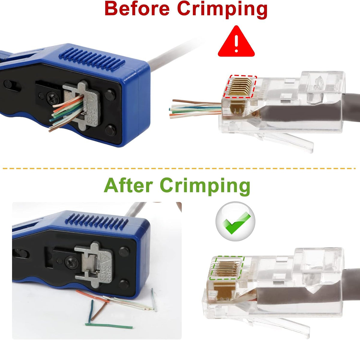 RJ45 Crimp Tool Kit Pass Through Ethernet Crimping Tool Kit(K09) - Image 6