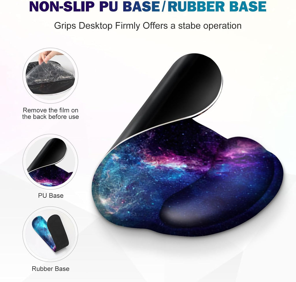 Mouse Pad, 4in1 Mousepad + Keyboard Wrist Rest+Mouse Wrist Rest+Coaster Set - Image 6