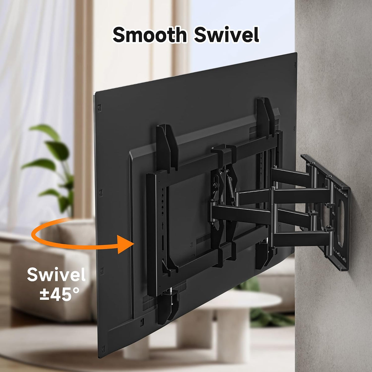 1.3" Ultra Slim Full Motion TV Wall Mount for 37"-90" Flat/Curved TV - Image 8