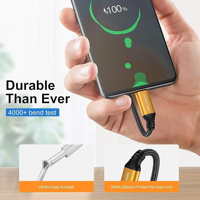 Short USB C Cable 1ft, 5 Pack Type C to USB A Cord, Braided Fast Charging | Short 1FT USB C Cable Compact Type C to USB A cord reduces clutter, perfect for desks, cars, power banks and daily charging. - Image 2