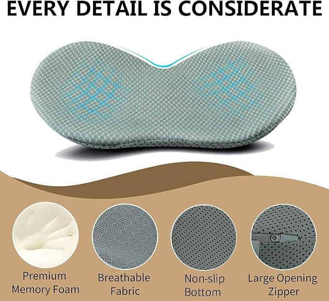 Livtribe Car Seat Cushion - Memory Foam Car Seat Pad - Sciatica & Lower Back Pain Relief - Car Seat Cushions for Driving - Road Trip Essentials for Drivers(Gray) - Image 6