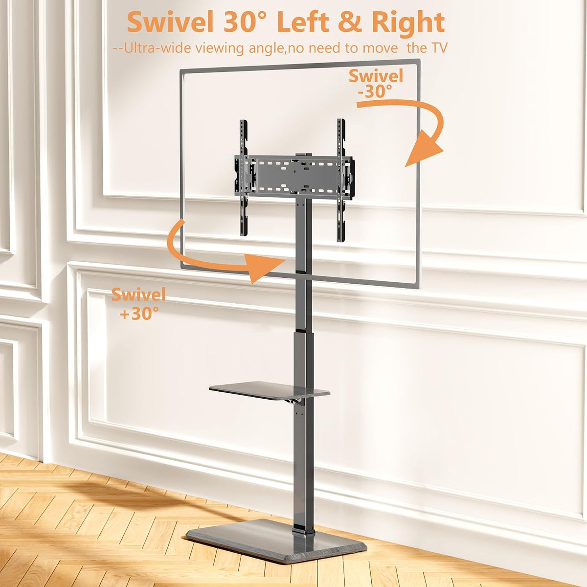 Floor TV Stand with Removable Media Shelf for 32-75 Inch TVs up to 110 lbs - Image 5