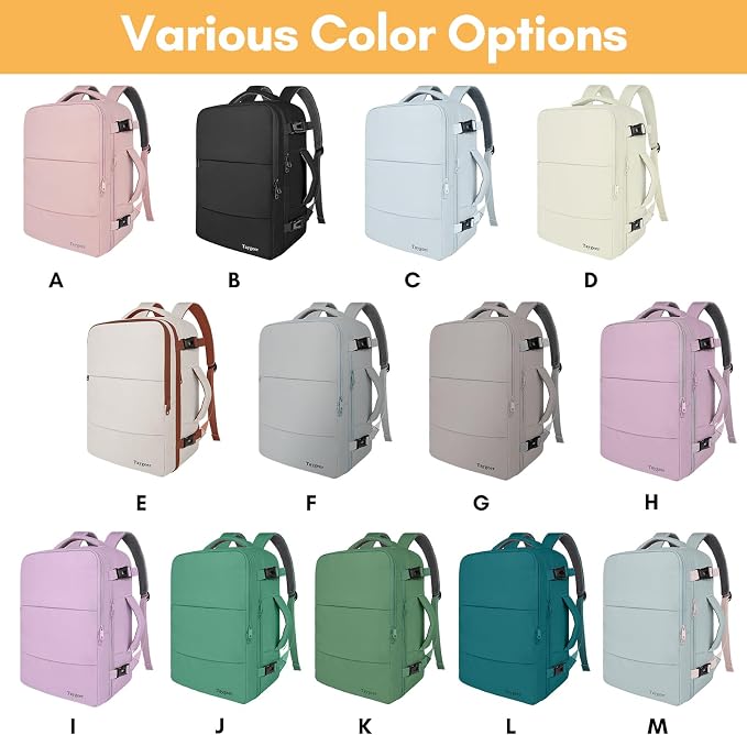 Taygeer Backpack for Women, College Backpack with Laptop Compartment 40l | Travel Laptop Mochila Carry On Luggage with Shoe Pouch, Airline Approved Personal Item Bag for Weekender Hiking, Khaki White - Image 2