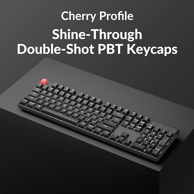 Keychron K10 Version 2 Full Size 104 Keys Bluetooth Wireless Mechanical Gaming Keyboard for Mac Windows Super Brown Switch White LED Backlight/USB C Wired Computer Keyboard - Image 6