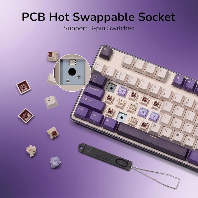 RK ROYAL KLUDGE RK920 Full Size Mechanical Keyboard Wired, RGB Backlit | 104 Keys Computer Keyboard, Hot Swappable Custom Switches, Double-Shot PBT Keycaps, Anti-Ghosting Gaming Keyboard for PC Mac - Image 5