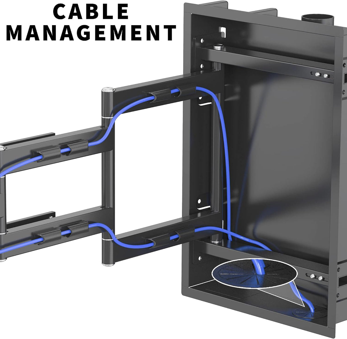 VIVO 50-75 in Recessed TV Wall Mount, Holds 110 lbs - Image 7