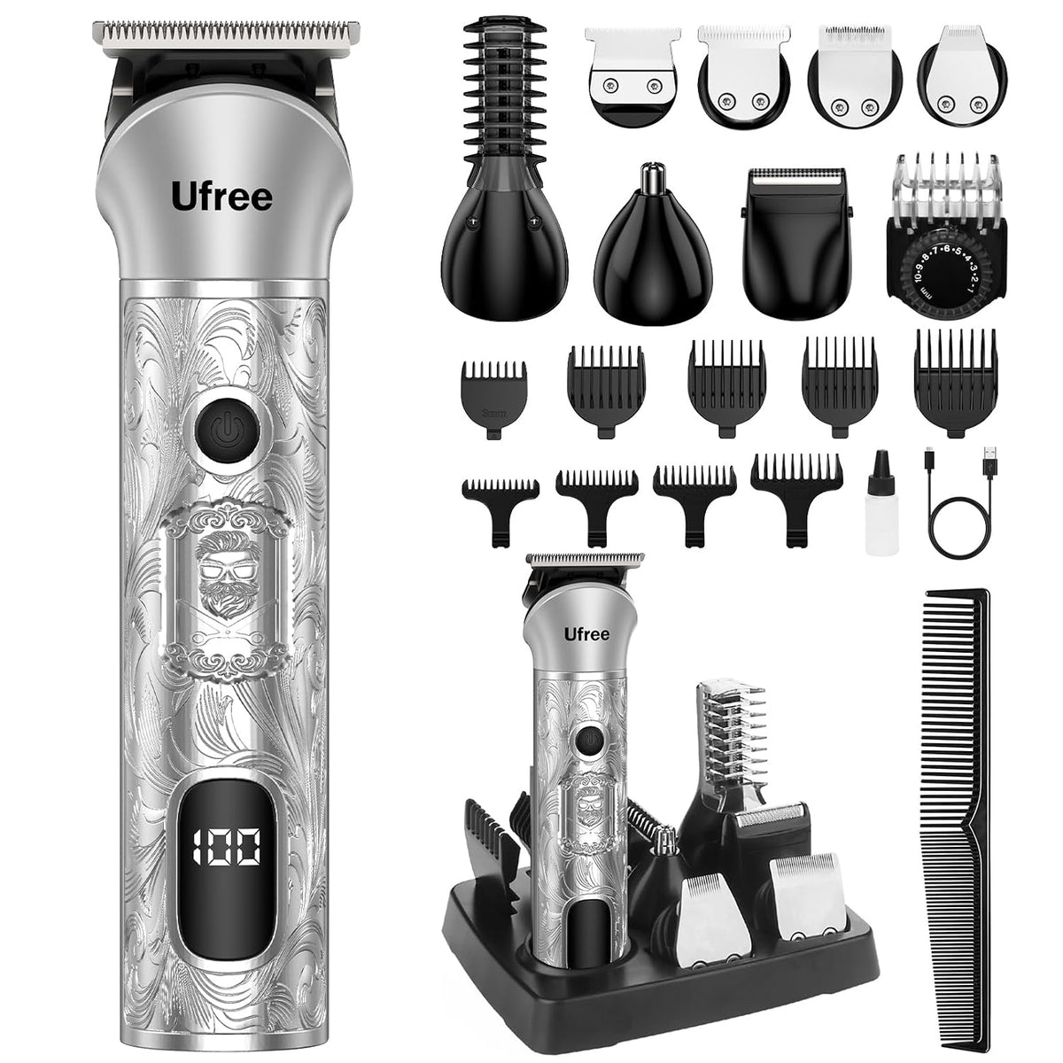 Ufree 7-in-1 Beard Trimmer for Men, Electric Razor Shaver, Men Grooming Kit by Ufree