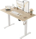 Agilestic 48 * 24 Inch Height Adjustable Electric Standing Desk, Maple | Sit Stand Up Computer Desk, Memory Presets, Stable Steel Frame,154 lbs, Easy Assembly, Splice Board, Home Office, Studying by Agilestic