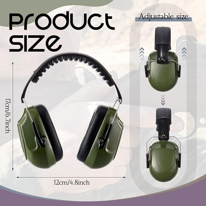 6 Pcs Adult Kids Ear Protection 27db Noise Reduction Shooting Hearing Protection for Gun Range Hunting Construction Studying(Shooting Style, Dark Colors) - Image 2