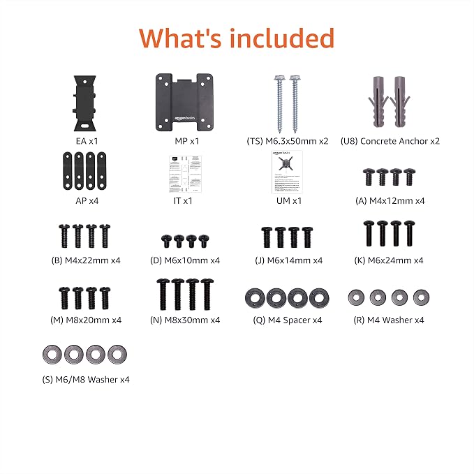 Amazon Basics Tilting TV Wall Mount for Wood Studs, Fits 12-40 inch TVs up to 40 lbs, VESA 200x200, Black - Image 6
