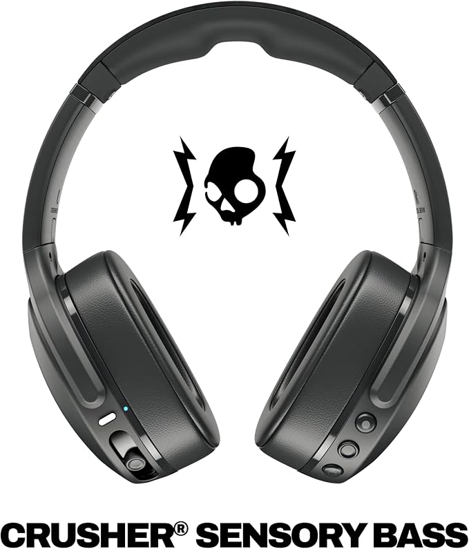 Skullcandy Crusher Evo Wireless Multi-Sensory Bass Headphones - True Black | Bluetooth, Noise Isolating Over-Ear Fit, 40 Hours Battery, Microphone, Working Out, Gym, Travel, Studying, Music - Image 2