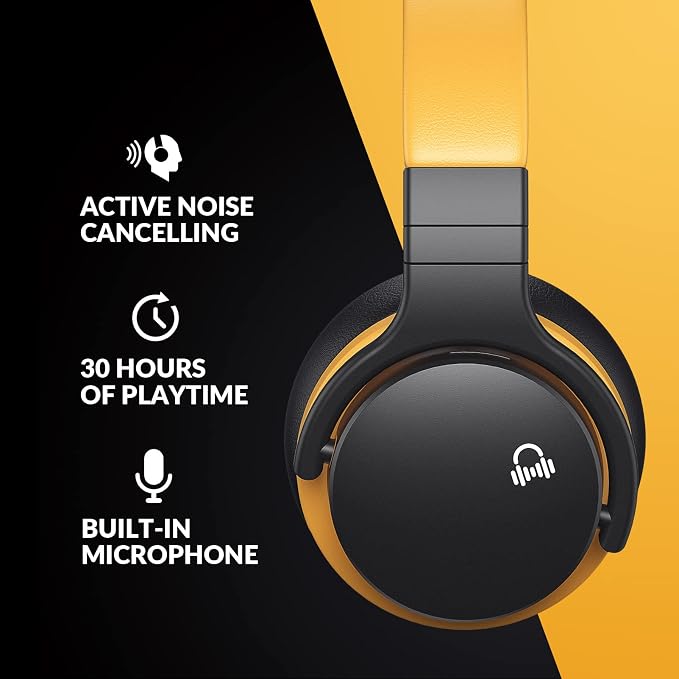 MOVSSOU Million Sold Classic E7 Active Noise Cancelling Headphones | Upgraded HD Sound, Wireless Bluetooth Headphones Over The Ear Unequaled Comfort, Vivid Deep Bass, for Home Office Travel Gift - Image 2
