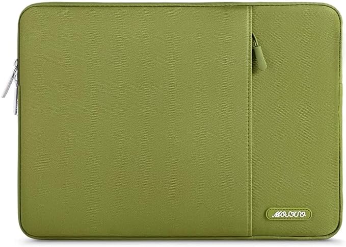 MOSISO Laptop Case 15 inch, Laptop Sleeve Bag with Pocket | Compatible with MacBook Air 15 inch M5 M4 M3 M2 2026-2023, Dell XPS, Polyester Vertical Computer Bag, Chartreuse by MOSISO