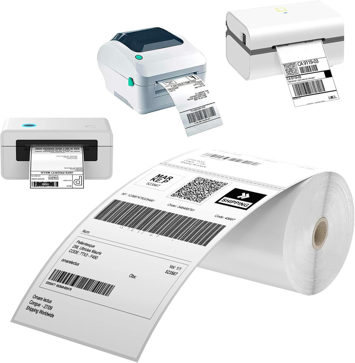 Direct Thermal Labels 4x6-450 Labels/Roll, Thermal Shipping Labels for Zebra 2844 ZP-450 ZP-500 ZP-505, 18 Rolls, 8100 Labels(NOT for DYMO) - Image 2