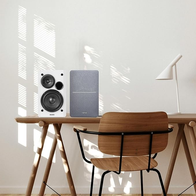 Edifier R1280T Powered Bookshelf Speakers - 2.0 Active Near Field Studio Monitor Speaker - White Enclosure - 42 Watts RMS - Image 5